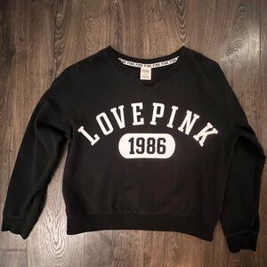 Woman’s Victoria’s Secret PINK Black Crew Neck Sweatshirt
